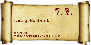 Tassy Norbert névjegykártya